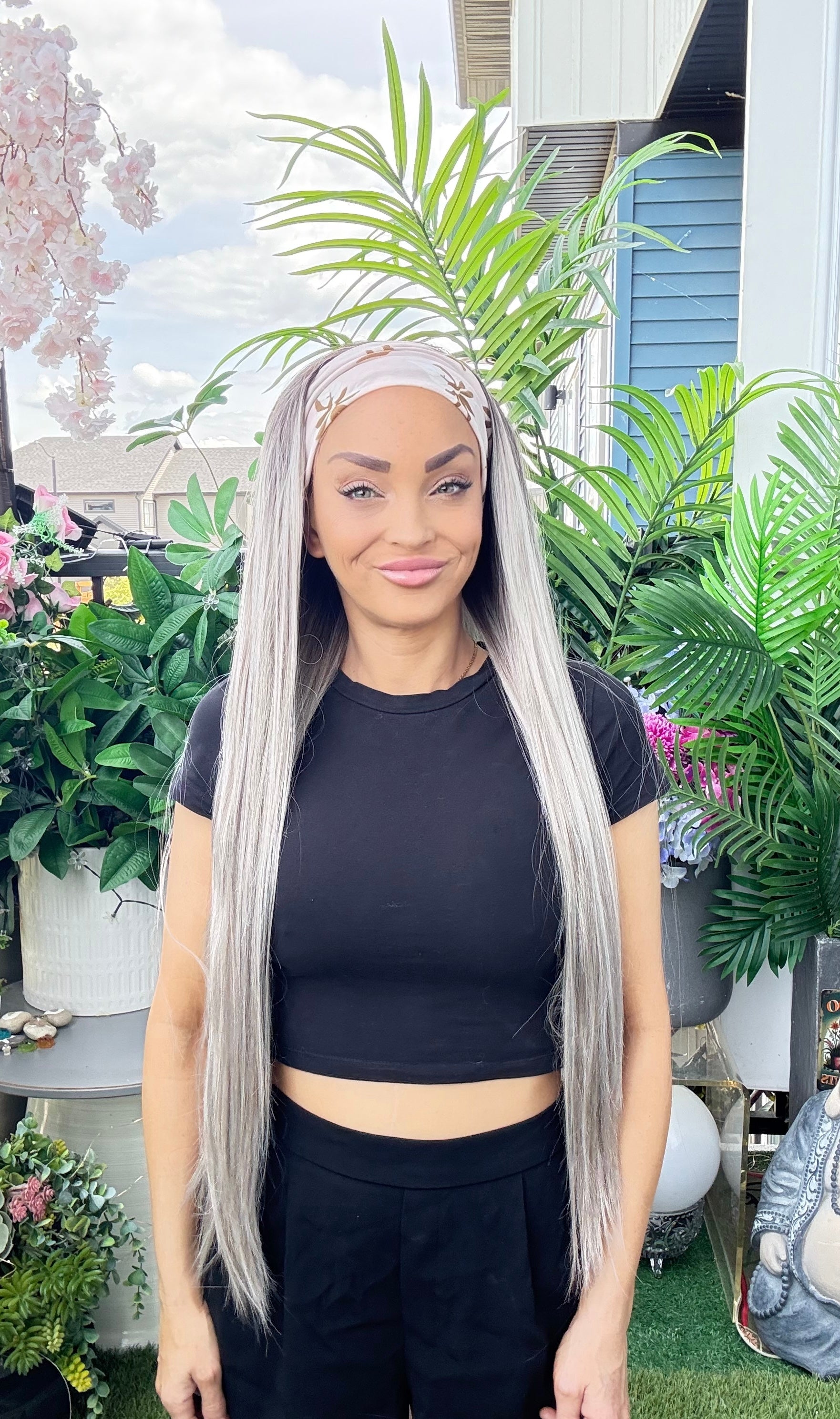 Topknot Headband Wig -36” | Triple Color Mix | Ready to Shi image 1