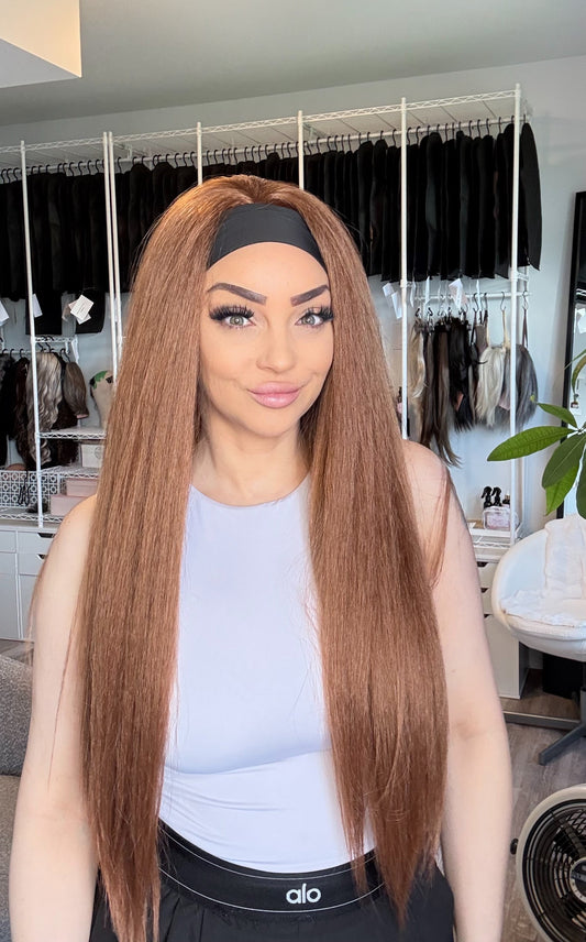 Copper Kiss | Kinky Yaki Headband Wig | 30”