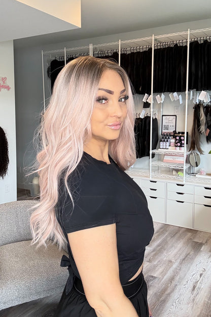 Rosalie -13x6 Swiss Lace Front Wig | 23” | Blush Blonde Melt