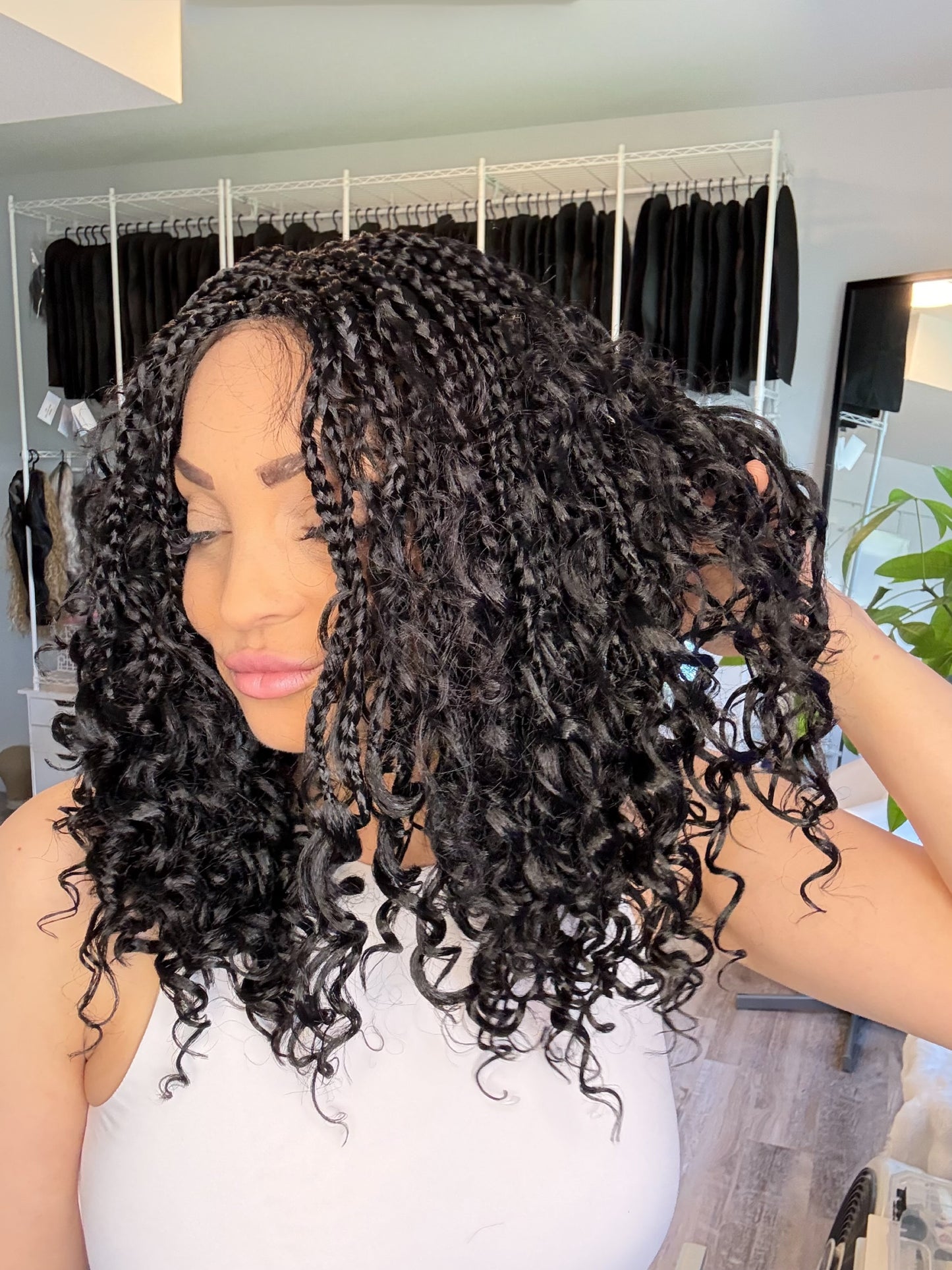 Aaliyah | Full Lace Braided Curl Wig | 18” | Ready to Ship from Alberta, Canada