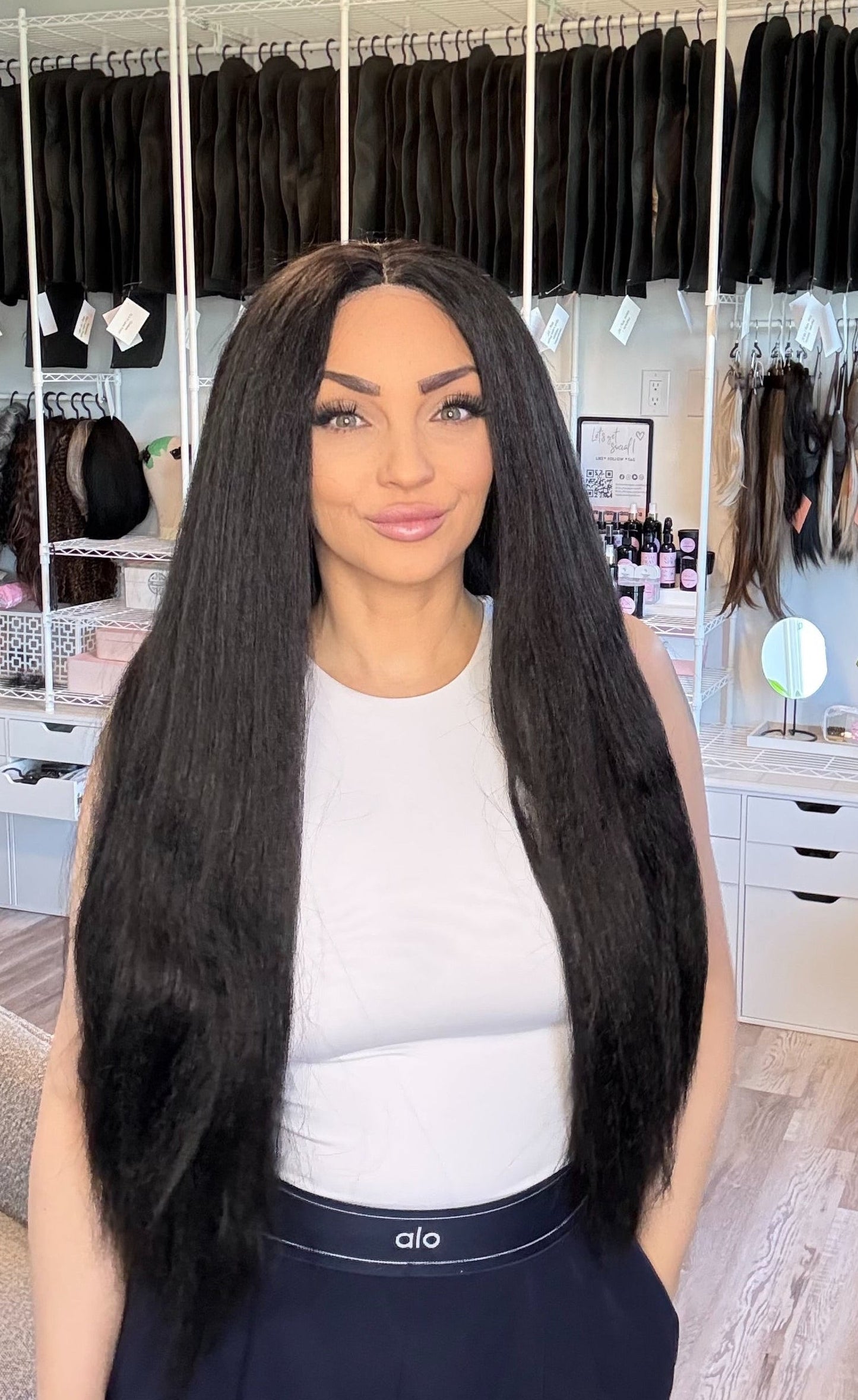 Jade | Kinky Yaki T-Part Wig | 32” | Full Density