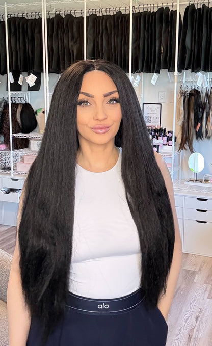 Jade | Kinky Yaki T-Part Wig | 32” | Full Density