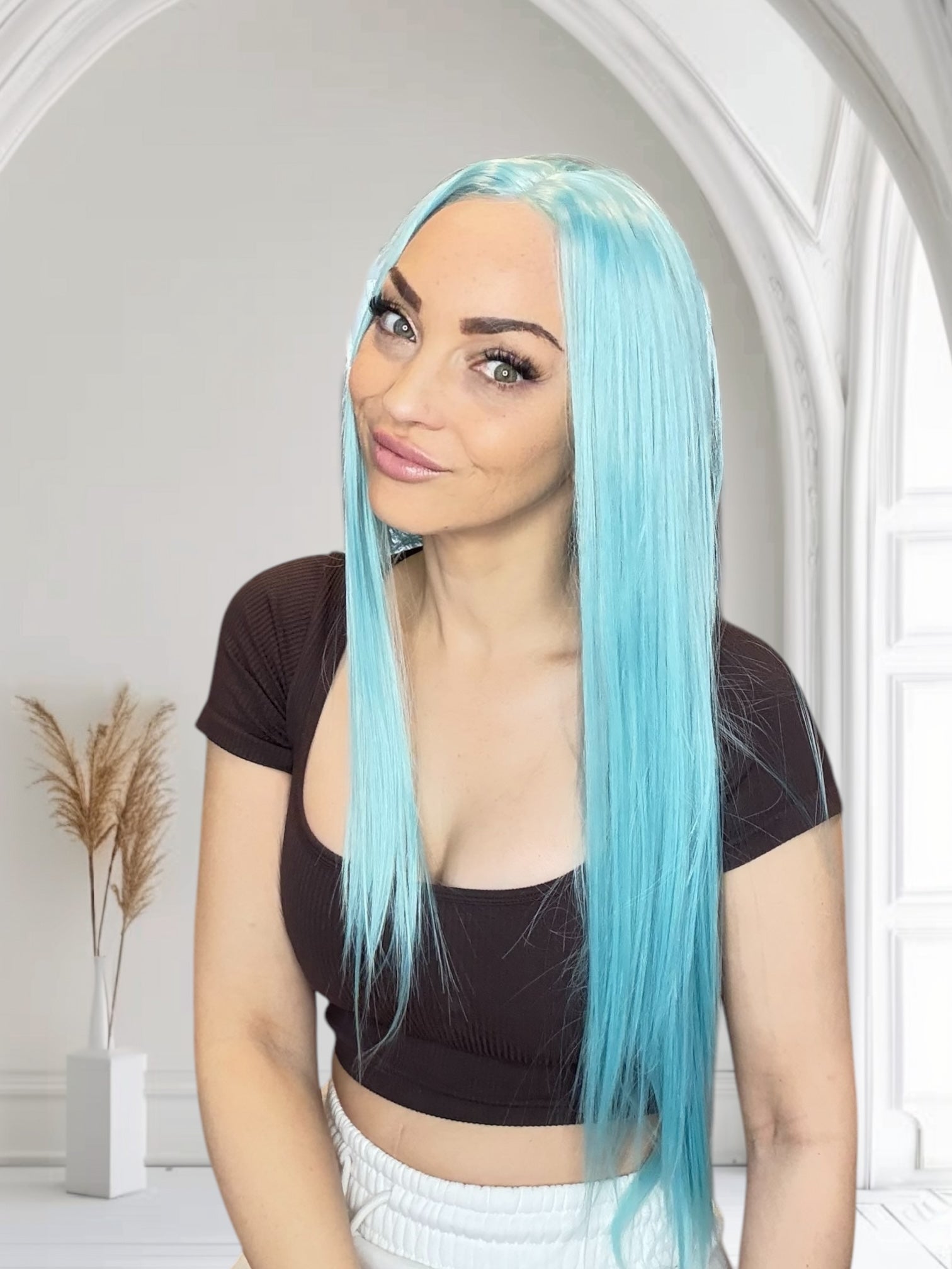 Blue T-Part Lace Front Wig image 1