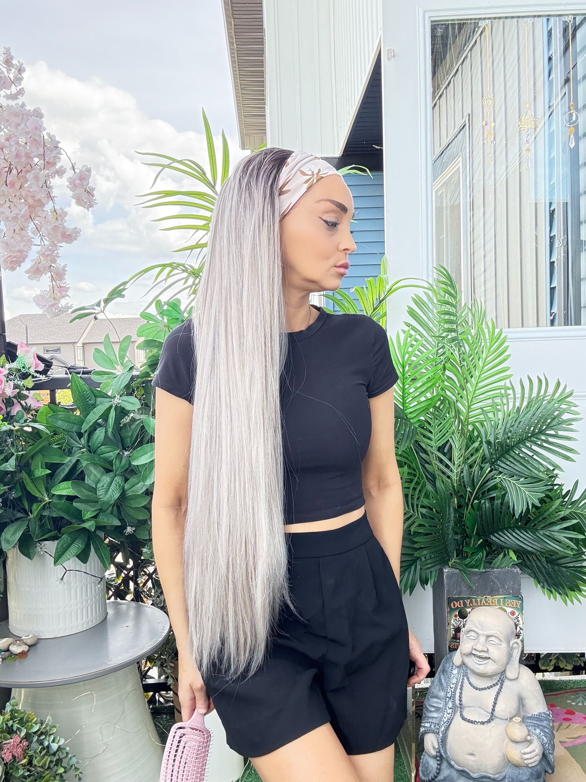 Topknot Headband Wig -36” | Triple Color Mix | Ready to Shi image 3