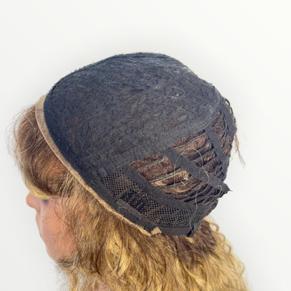 Style #33- Wig Vault | T-Part Lace | 26” | Blonde with Brown Roots Spiral Curl