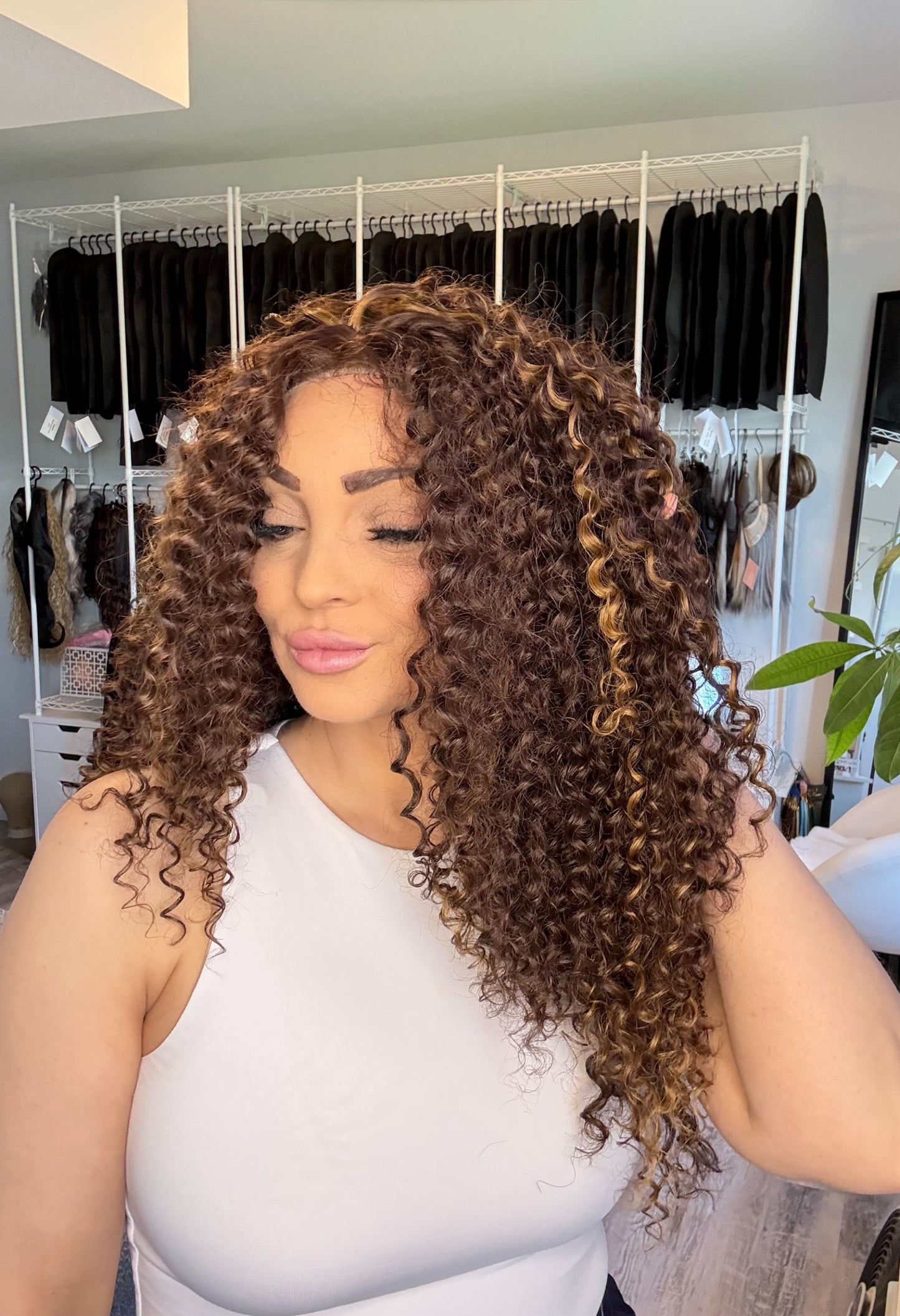 Honey | Curly 13x3.5 Lace Front Wig | 25” | Ready to Ship from Alberta, Canada