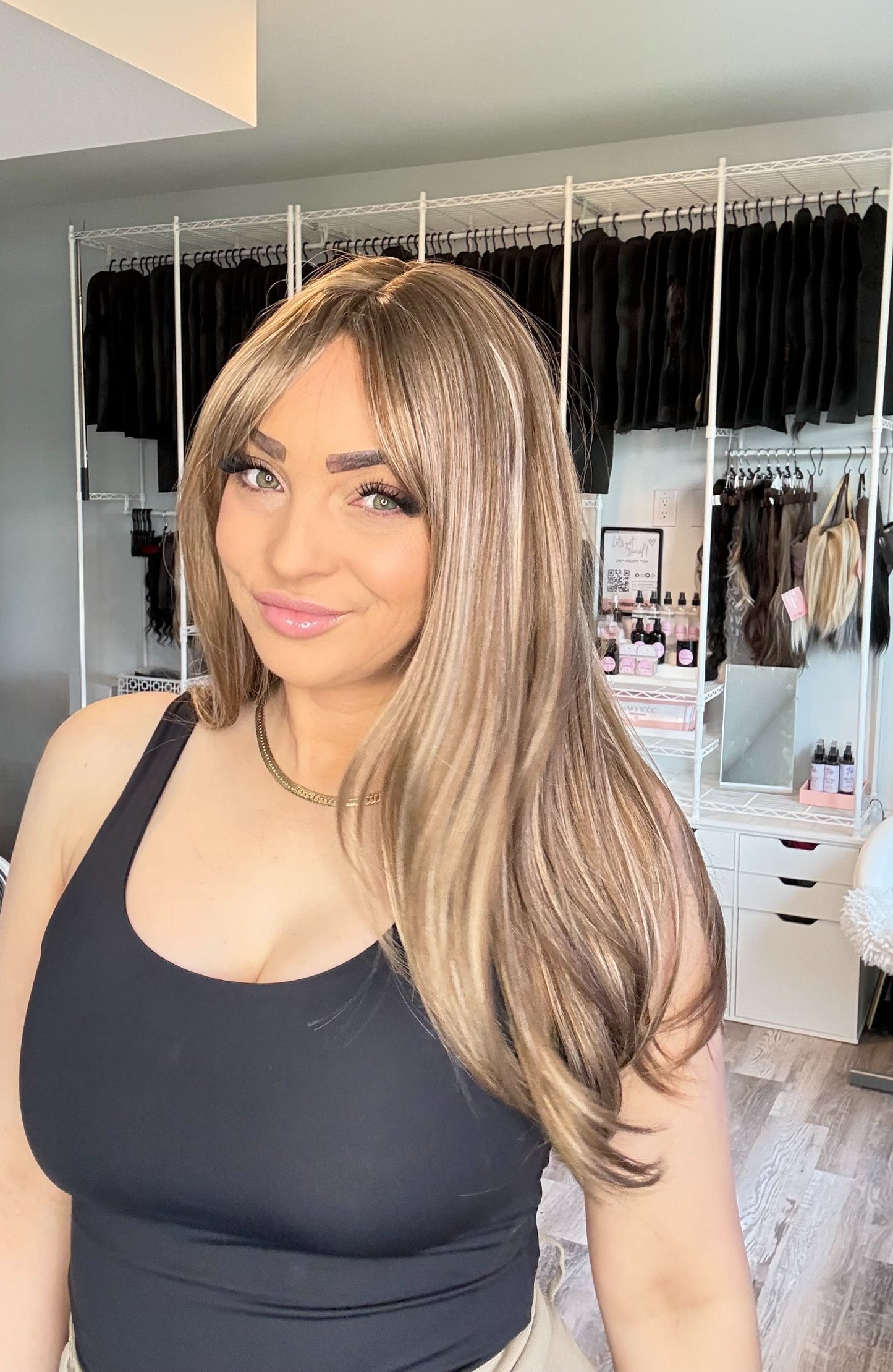 Perruque blonde Sunkissed Long Mix avec frange pleine | SWLC1268-6BR22