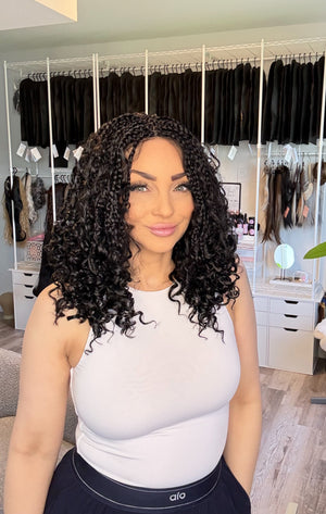 Aaliyah | Full Lace Braided Curl Wig | 18” | Ready to Ship from Alberta, Canada