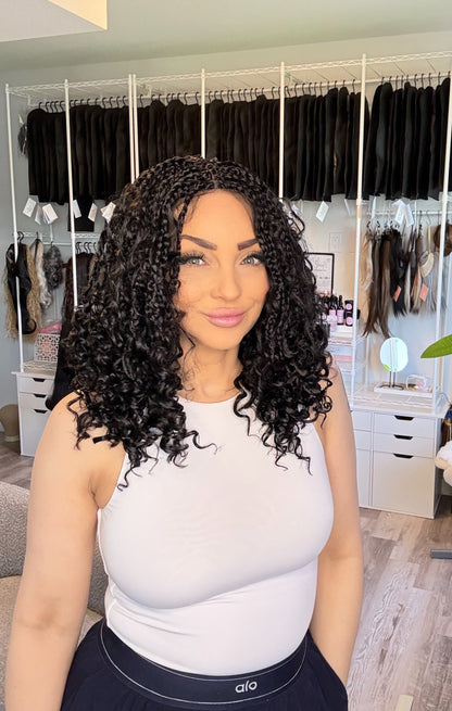 Aaliyah | Full Lace Braided Curl Wig | 18” | Ready to Ship from Alberta, Canada