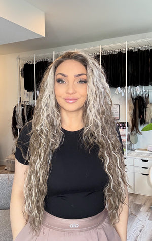 Blake Vanilla Twist – Lace Front | 28” | Soft Blonde with Lowlights