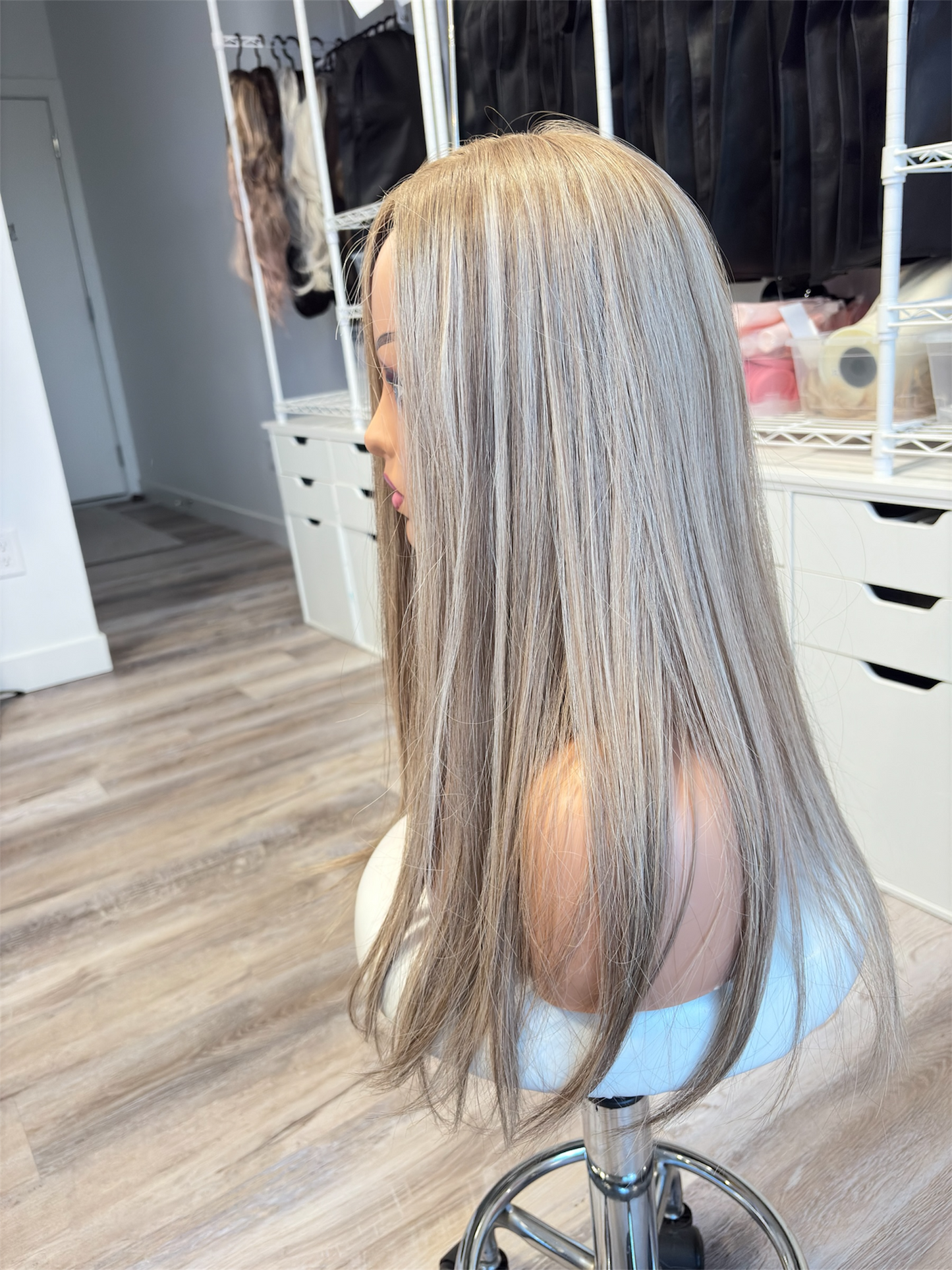 Rhonda – 6x7 Silk Top Human Hair Topper | 22” | Color Light Brown & Blonde | Luxury Jewish Kosher Hair