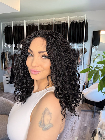 Aaliyah | Full Lace Braided Curl Wig | 18” | Ready to Ship from Alberta, Canada