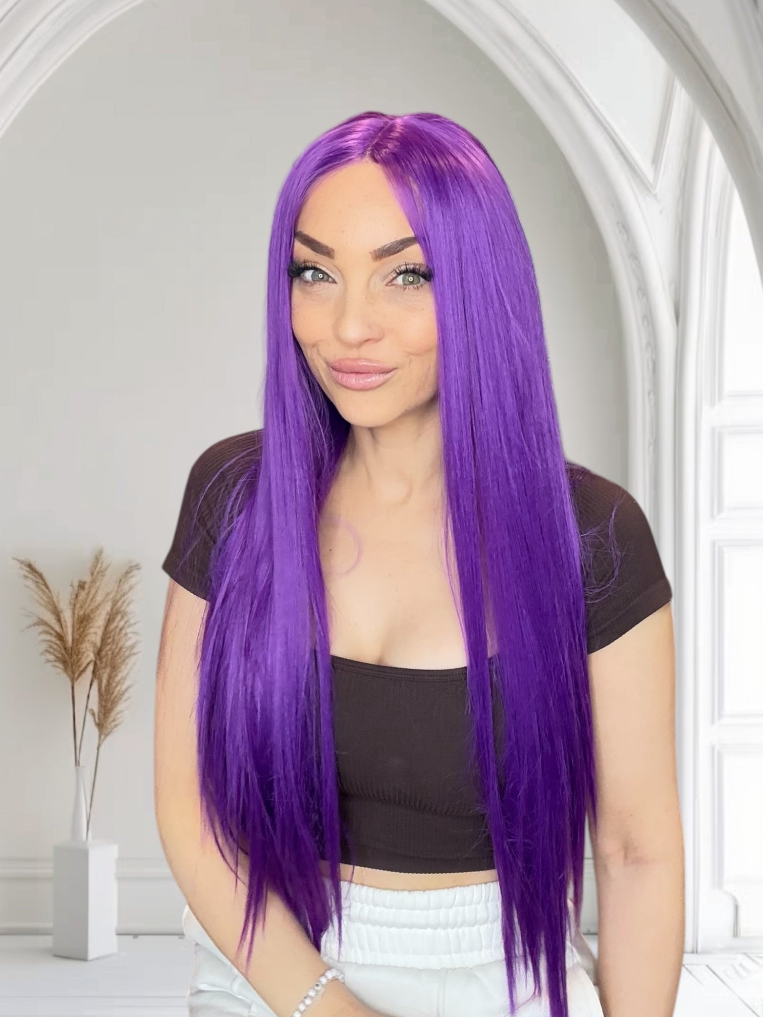 Violet T-Part Synthetic Lace Front Wig image 1