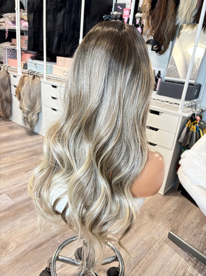 HF-14–01 | Brown Blonde Ombré Lace Front Wig | The Wig Spa Canada