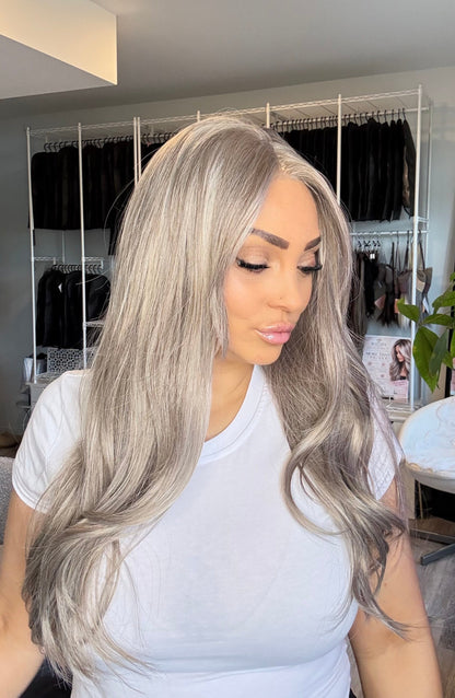 Faye 27” Silver Grey 13x4.5 Lace Front Wig | Canada