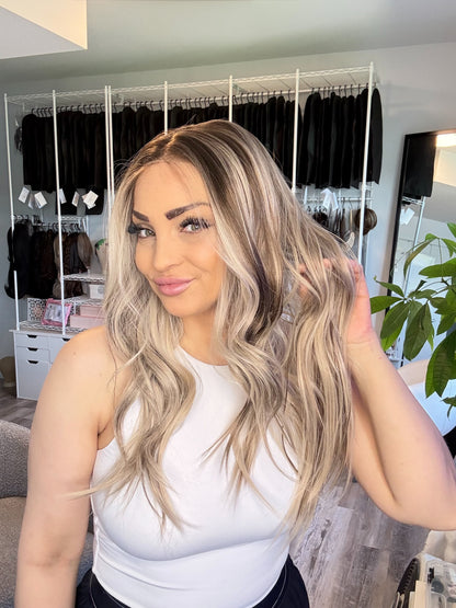 Callie -13x4 Lace Front Wig | Ash Blonde with Brown Lowlights