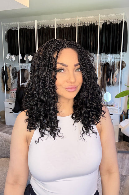 Aaliyah | Full Lace Braided Curl Wig | 18” | Ready to Ship from Alberta, Canada