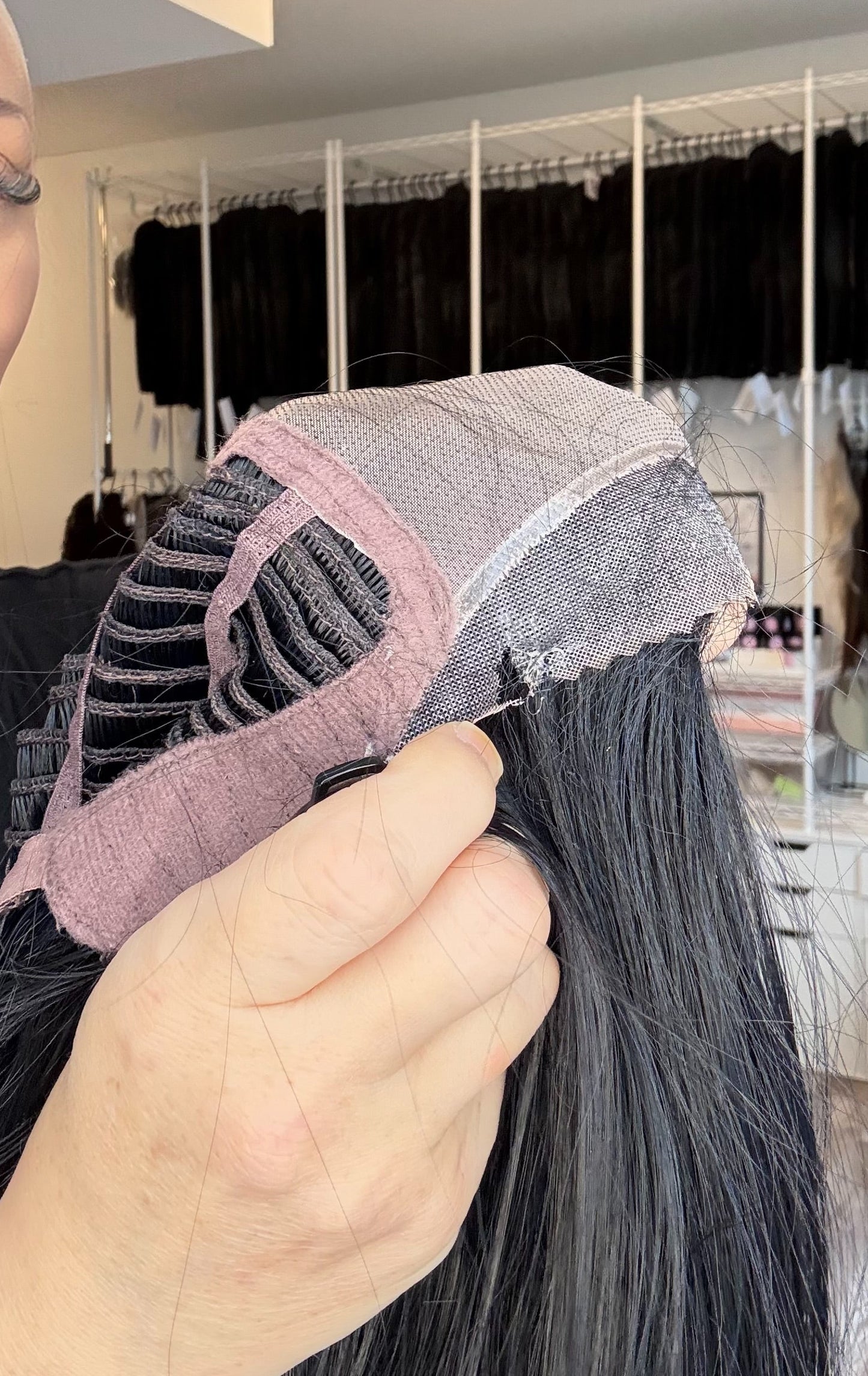 Midnight Mono | Blue-Black Monofilament Wig | 22” | Medium Cap