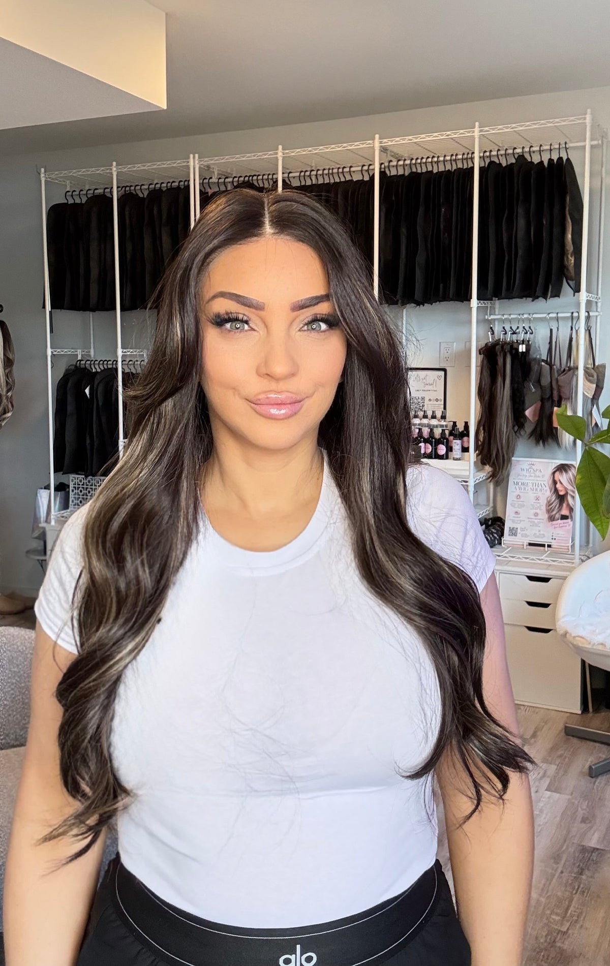 Tameia- HF-30-1 | 27” Rich Brunette Highlighted 13×4 Lace Front Wig