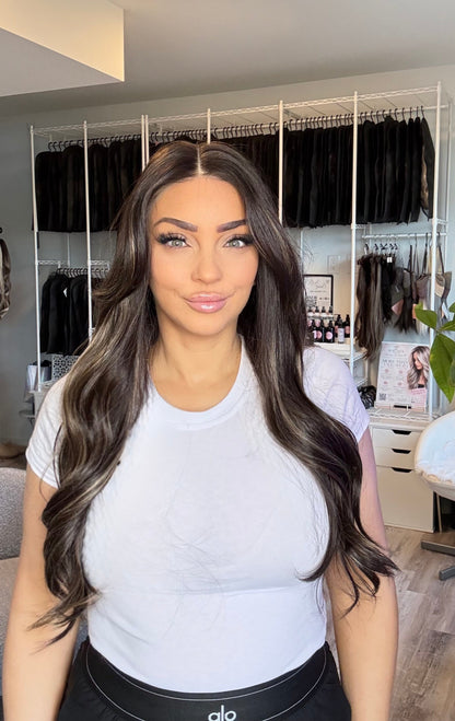 Tameia- HF-30-1 | 27” Rich Brunette Highlighted 13×4 Lace Front Wig
