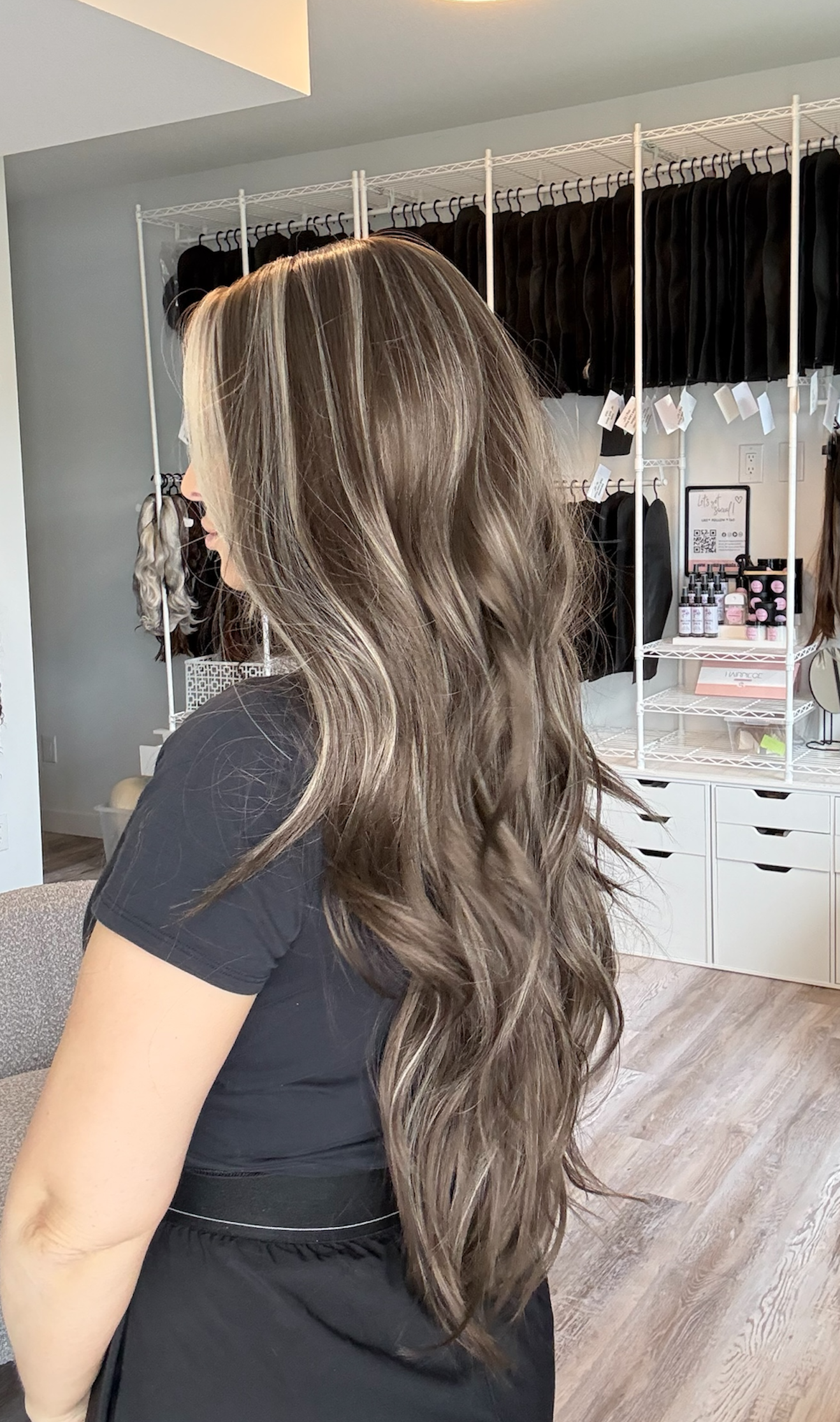 Bella 13x6 | Perruque lace front avec dentelle suisse | 76 cm | Brun mélangé dimensionnel