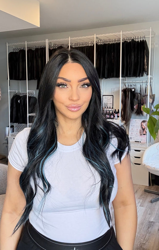 Deep Blue 26” Black Blue 13x4 Lace Front Wig | Canada
