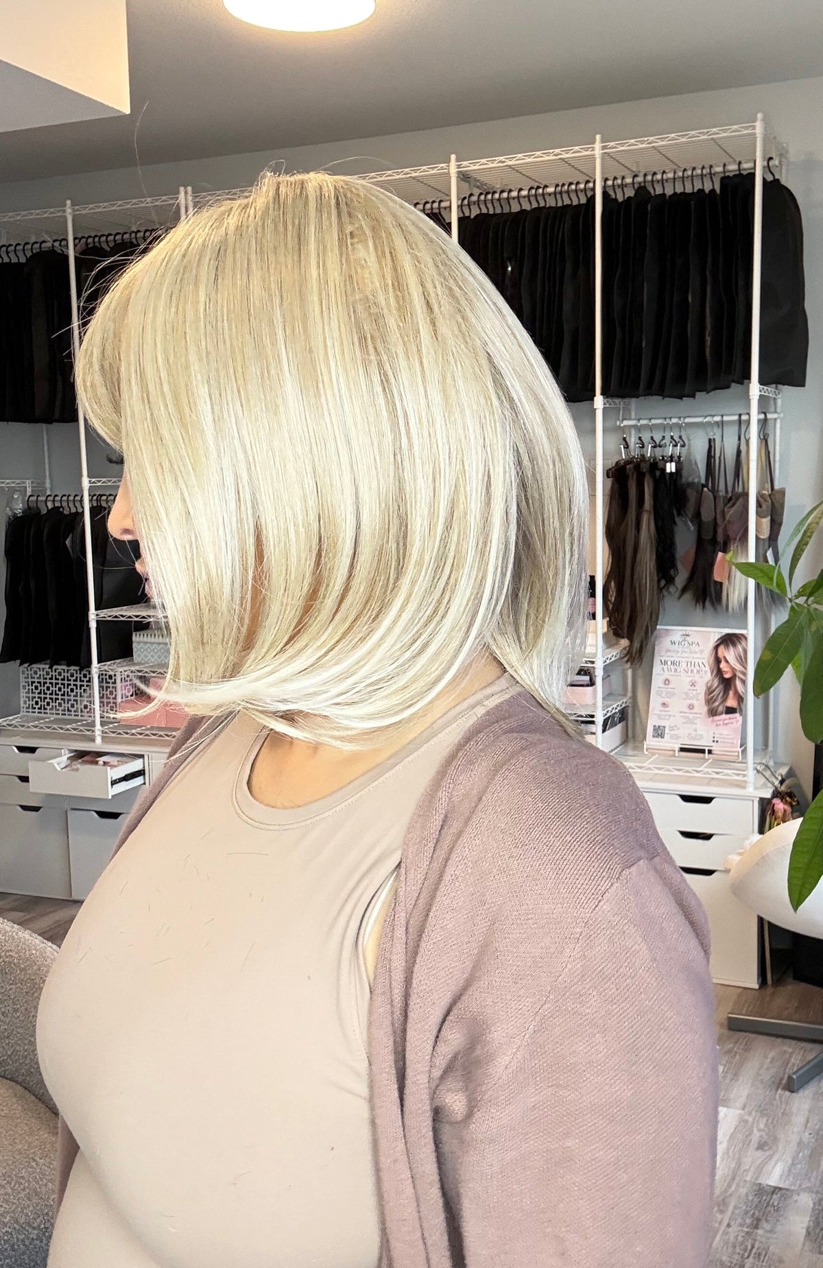 Vivan - BT-2 Blonde Monofilament Bob Wig with Bangs | Wigs Canada