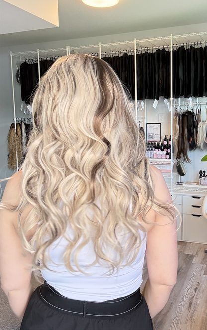 Dana | 13x6 Lace Front Wig | 24” | Ashy Blonde with Rich Brunette Dimension