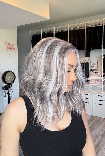 Silver Mist | 13x6 Transparent French Lace Front | 16” | Heat-Safe Futura Fibre