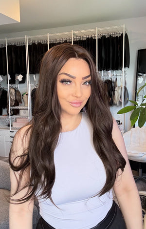 Lily | T-Part Lace Front Wig | 28” | Rich Espresso Brunette