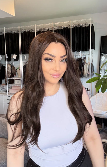 Lily | T-Part Lace Front Wig | 28” | Rich Espresso Brunette
