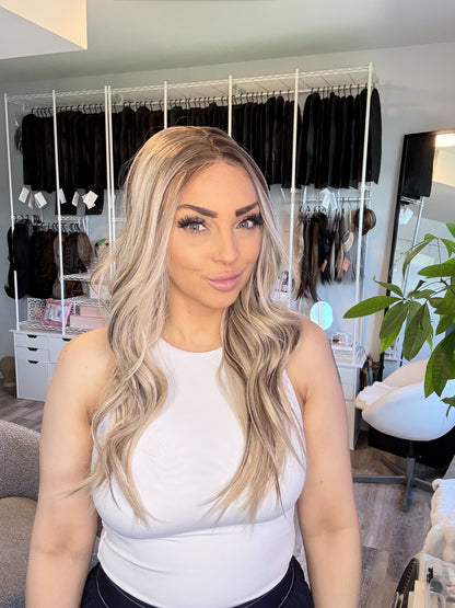 Callie -13x4 Lace Front Wig | Ash Blonde with Brown Lowlights