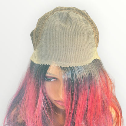 Style #28 Cookie - Wig Vault | 13x4 Lace Front | 30” | Burgundy Red with Purple & Black Highlights