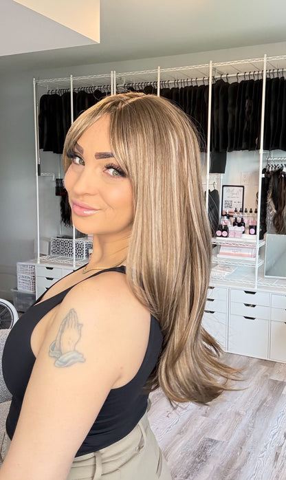 Perruque blonde Sunkissed Long Mix avec frange pleine | SWLC1268-6BR22
