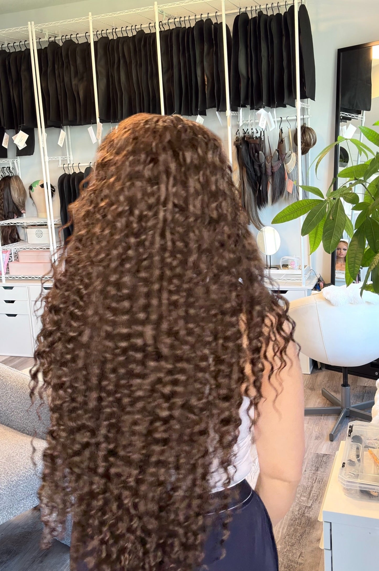Gia | Curly T-Part Wig | 32” | Dark Brown | Ready to Ship