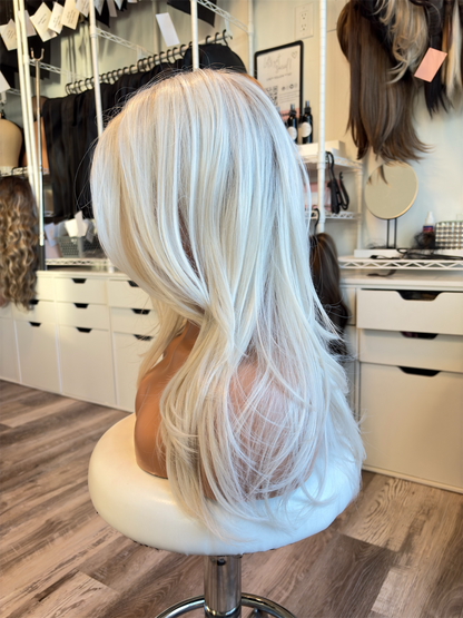 Ivory – Monofilament Wig | 20” | Platinum Blonde