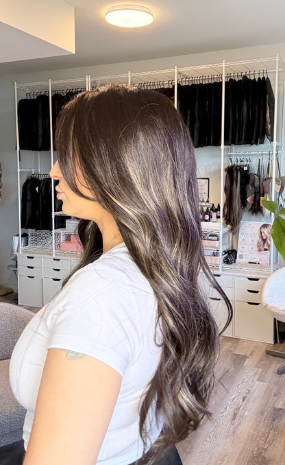 Tameia- HF-30-1 | 27” Rich Brunette Highlighted 13×4 Lace Front Wig