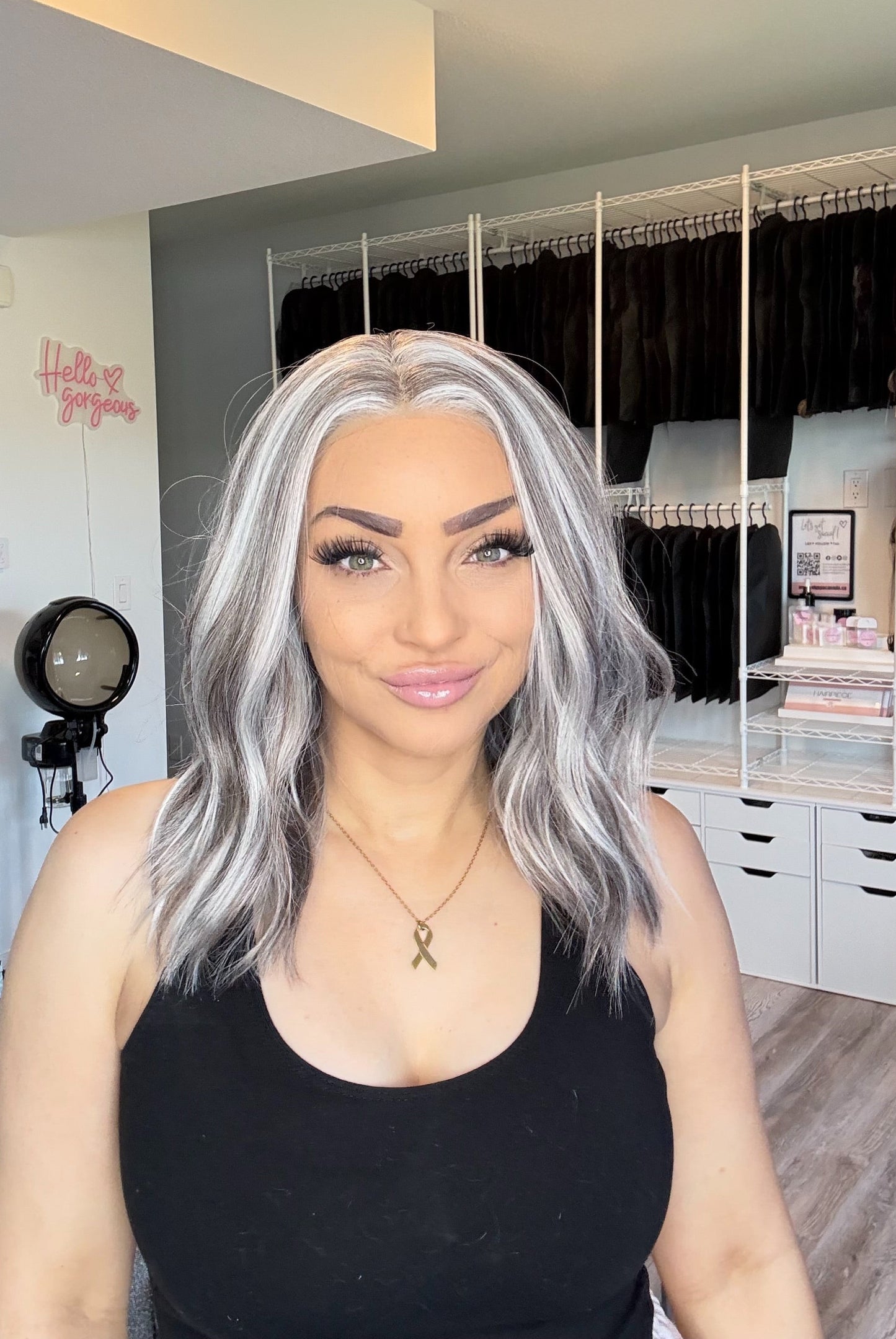 Silver Mist | 13x6 Transparent French Lace Front | 16” | Heat-Safe Futura Fibre