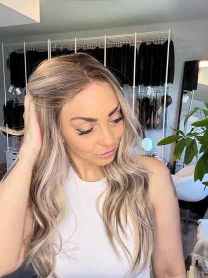 Callie -13x4 Lace Front Wig | Ash Blonde with Brown Lowlights