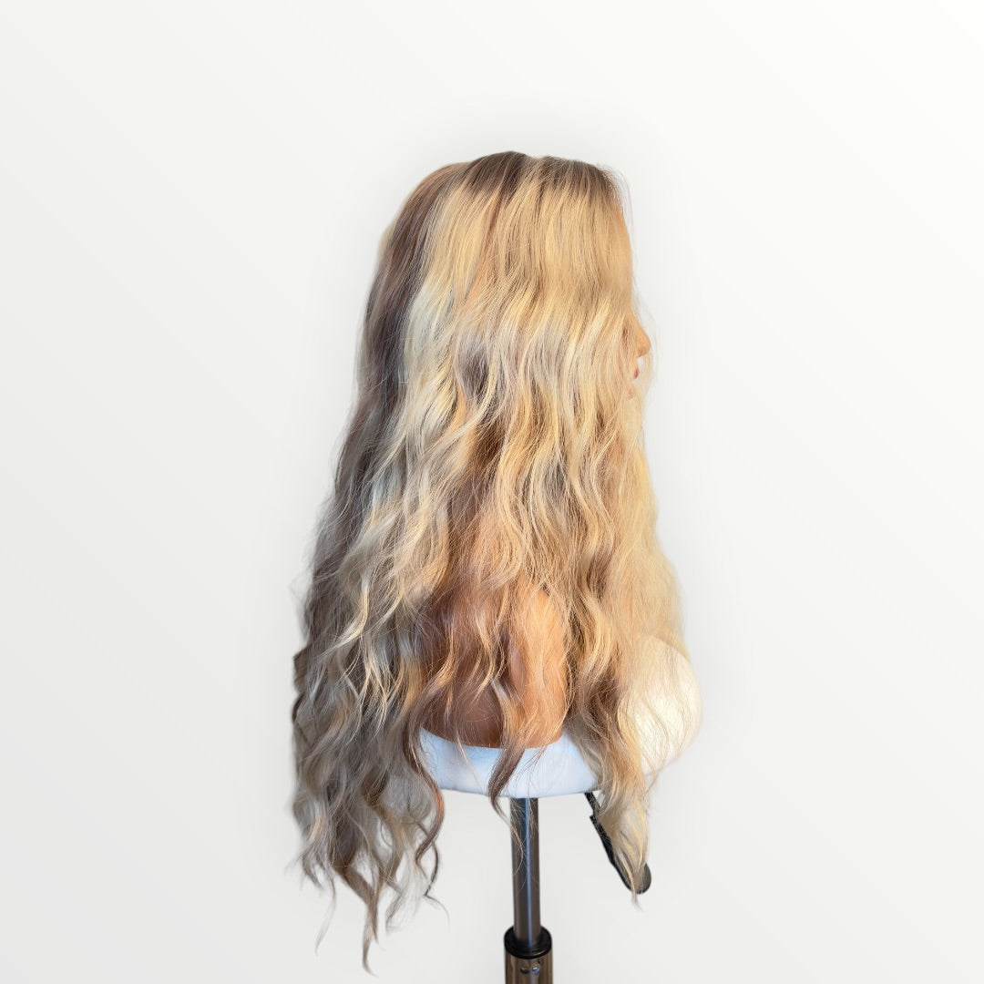 Style 22 – Wig Vault | Jill by WSC | 13x3 Lace Front | 28–29” | Blonde with Red-Brown Highlights