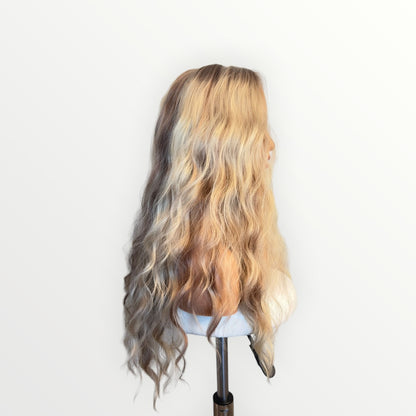 Style 22 – Wig Vault | Jill by WSC | 13x3 Lace Front | 28–29” | Blonde with Red-Brown Highlights