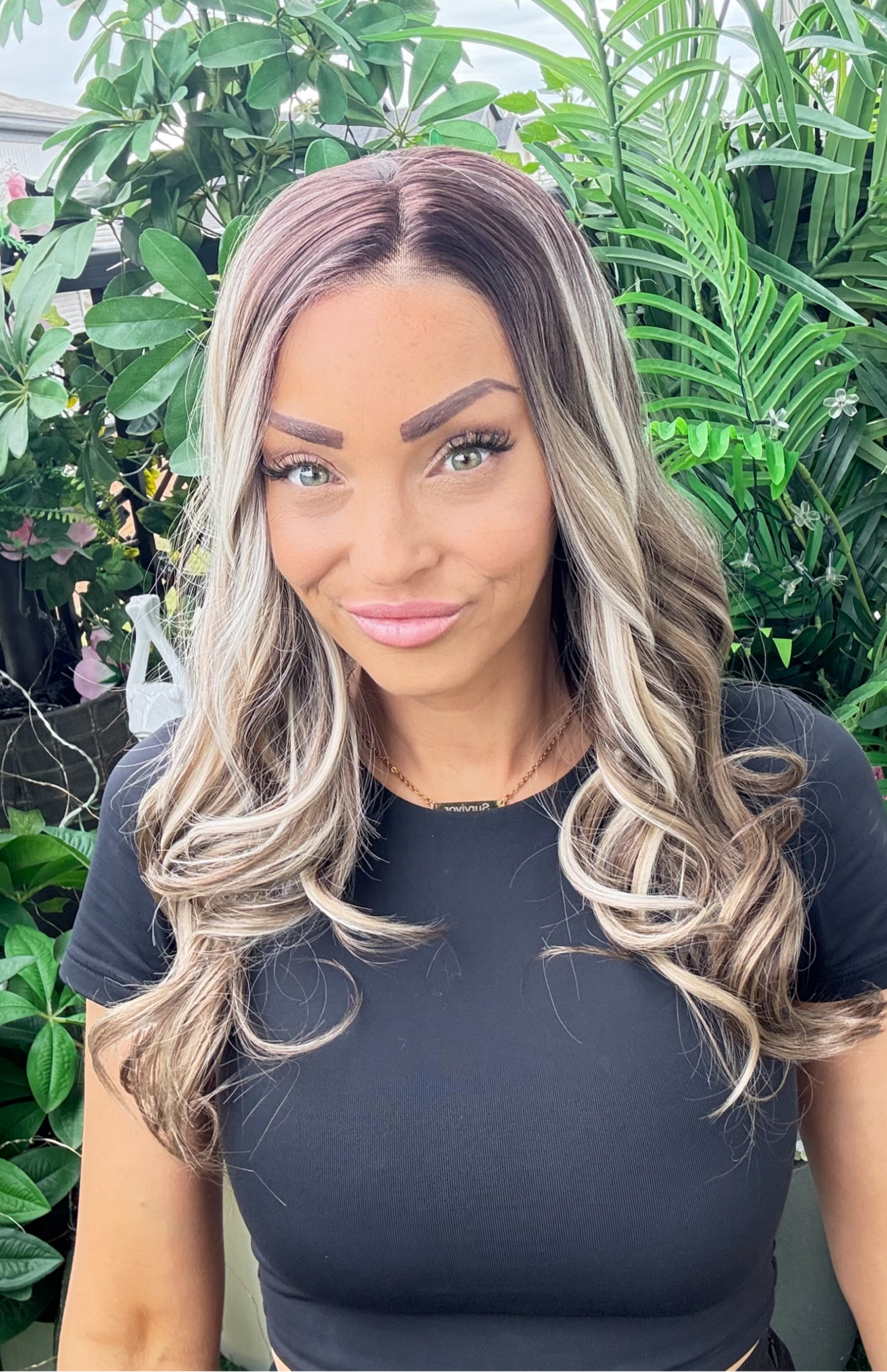 Amelia - 13x4 Lace Front Wig | 24 Inches | Brown with Blonde 13x4 Lace Front Wig image 1