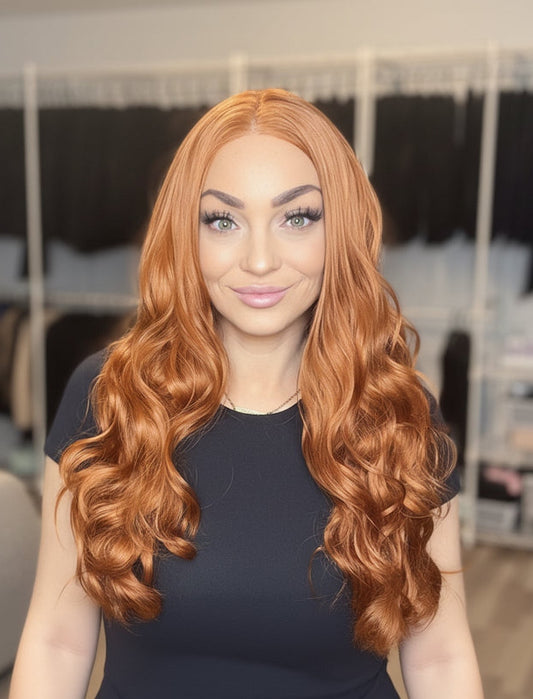 Copper Red Long Light Curl Long Wig