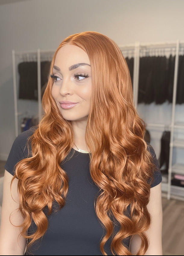 Copper Red Long Light Curl Long Wig
