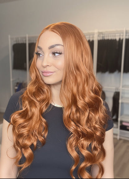 Copper Red Long Light Curl Long Wig