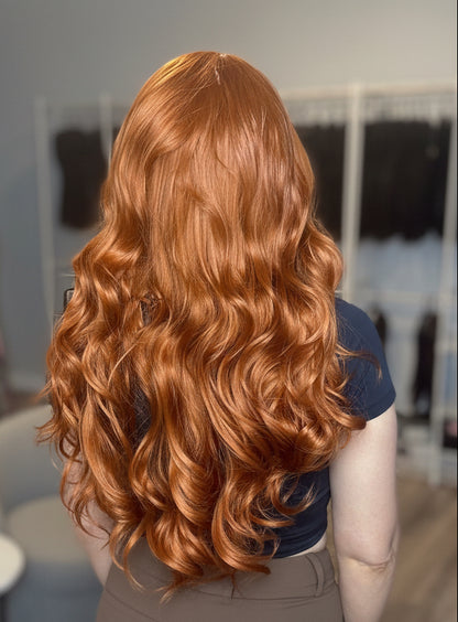 Copper Red Long Light Curl Long Wig