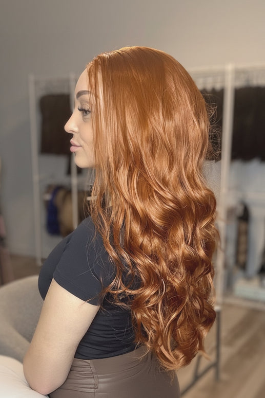 Copper Red Long Light Curl Long Wig