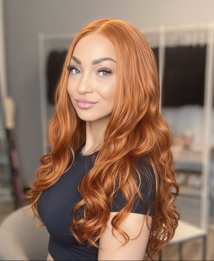 Copper Red Long Light Curl Long Wig