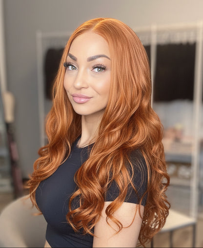 Copper Red Long Light Curl Long Wig