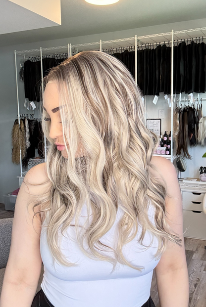 Dana | 13x6 Lace Front Wig | 24” | Ashy Blonde with Rich Brunette Dimension